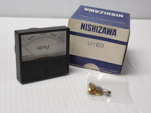 NEW NISHIZAWA PANEL METER U-60 0-20000 RPM 2-1/2&#034; FACE