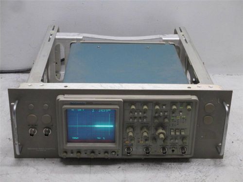 Tektronix 2465 4 ch 300mhz analog oscilloscope option 1r w/ rack mount adapter for sale