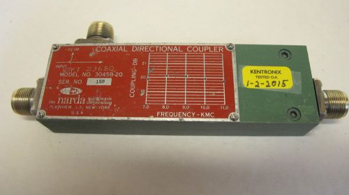 Narda 3045B-20 Directional Coupler.  7GHz to 11GHz,  20dB,  Tested Good.