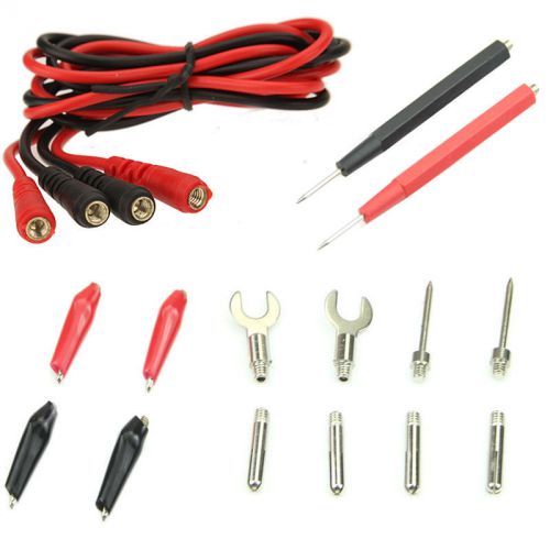 BEST New 16pcs Multifunction Digital Multimeter Probe Test Leads/ Alligator Clip