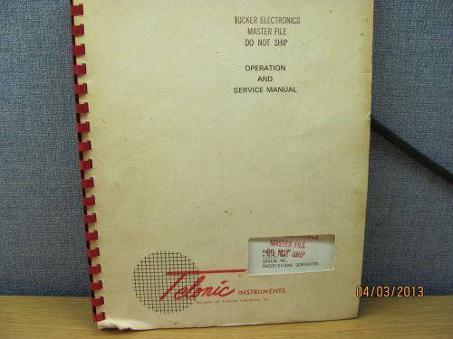 TELONIC HD-3M Sweep/Signal Generator Oper / Service Manual w/schematics 46573