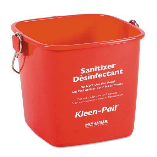 San Jamar SJMKP196RD Kleen-Pail 6qt. Plastic 12 Count