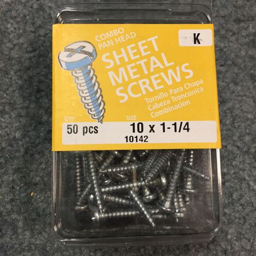 Sheet Metal Screws 50 pcs Combo Pan Head 10x1-1/4