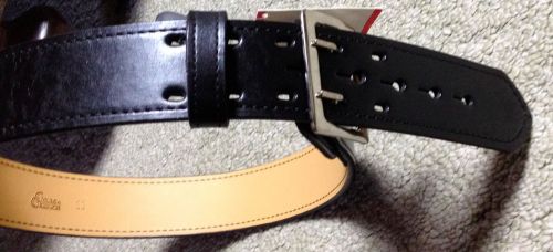 Gould &amp; Goodrich Genuine Plain Black Leather Fully Lined Sam Browne Duty Belt