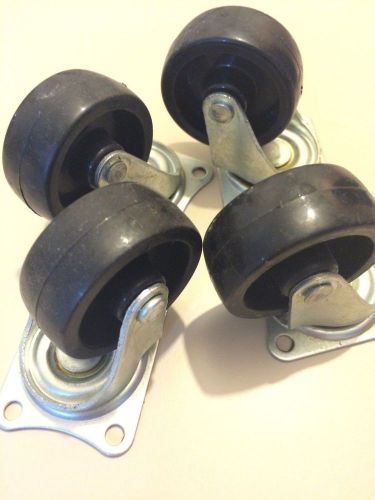 pack of 4 BALL BEARING SWIVEL PLATE 2&#034; CASTER WHEELS