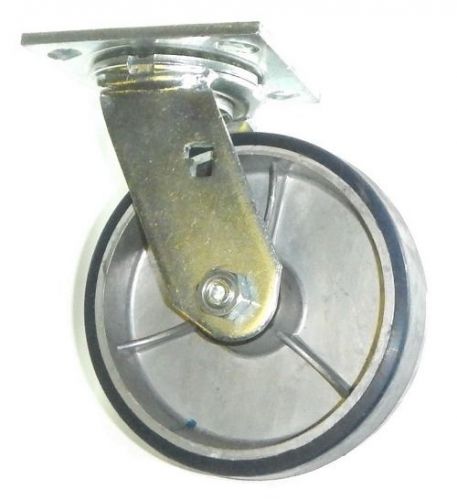 Heavy duty swivel caster with polyurethane on aluminum 8&#034; x 2&#034; 1500# capacity for sale