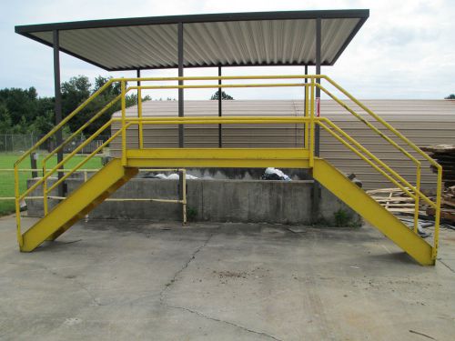 STEEL CROSS OVER BRIDGE STAIRWAY 18&#039; FT LENGTH X 2&#039; FT WIDTH X 46&#034; IN HEIGHT