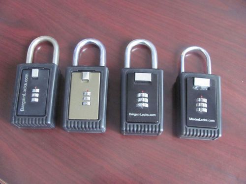 4  Coded Contractors , Real Estate lock boxes , three letter combination lockbox