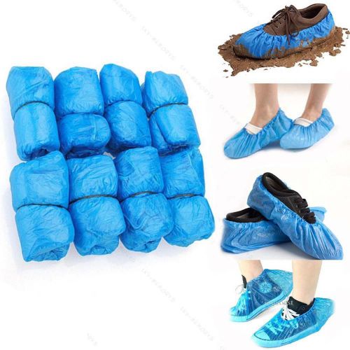 200pcs Disposable Plastic Carpet Cleaning Rain Waterproof Shoe Cover Protect #S