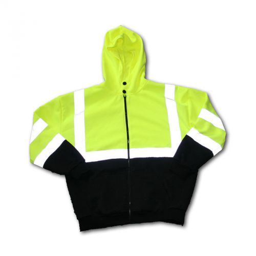 Hi-Vis Zippered Hoodie,Meets ANSI/ISEA 107-2010 Class 3 Standards,Front Pockets