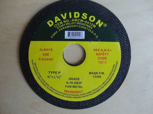 25pc Davidson 4&#034;-1/2 x 1/16&#034;x 7/8&#034; Cut-Off Wheels