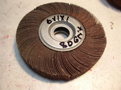 2pcs.  6&#034; x 1&#034; x 1&#034;  80 grit  sanding flap wheel,deburring and blending for sale