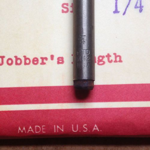 Ptd cobalt 12 pcs 1/4&#034; hss jobber drill bit - m42 - usa - new for sale