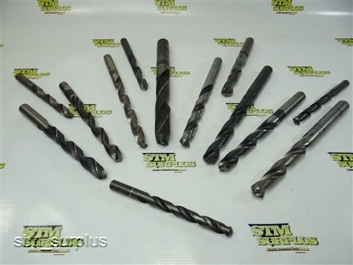 Nice lot of 13 hss straight shank twist drills 1/2&#034; to 61/64&#034; union for sale