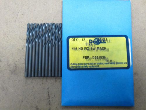 12 GREENFIELD #36 Screw Machine Stub Length 135 Split Point Twist Drill Bits USA