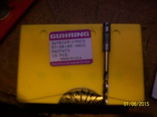 10 NEW GUHRING 3/16&#039;&#039; .190 COBALT USA AIRCRAFT HSS DRILL BITS  3&#039;&#039; LONG