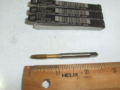 OSG 10-24 3-FLUTE SPIRAL POINT H3 TIN COATED PLUG TAP