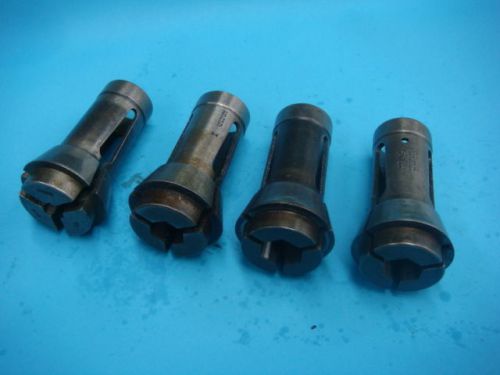 BROWN &amp; SHARPE/HARDINGE HEX #11 COLLETS, 4 PCS. TOTAL 9/16, 1/2&#034;, 7/16&#034;, 1/4&#034;