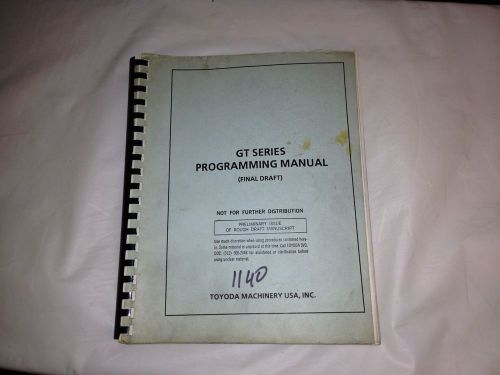 Toyoda GT Series Programming Manual