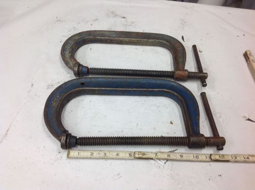 (2) armstrong 78- 408 &amp; 408 deep throat heavy duty c-clamp 0-8&#034; opening for sale
