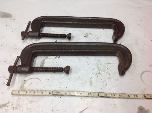 (2) wilton no. 112  c-clamp short spindle  7&#034; to 12&#034; opening  used for sale