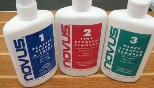 NOVUS 1,2,3 PLASTIC POLISH KIT-8 oz.-SCRATCH REMOVER/CLEANER   (PC-30,20,10)