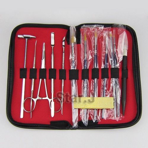 13pcs Dental Porcelain Ermine Brush Pen Set Dental Carver Hand Tool