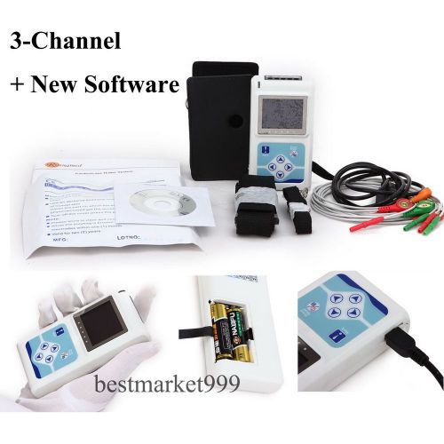 Lovely Version 3-channel ECG Holter System-Recorder + Analyzer Software CE FDA