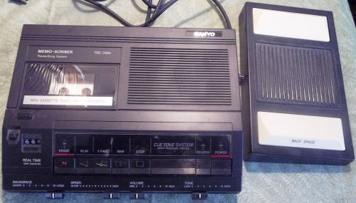 Sanyo TRC-7060 Memo-Scriber Minicassette Transcriber System w/Pedal -No pwr cord