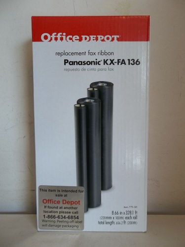 OFFICE DEPOT BLACK REPLACEMENT FAX RIBBONS PANASONIC* KX-FA 136