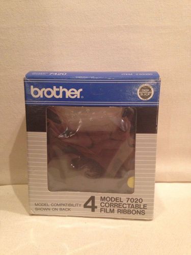 Genuine 4 Pack Brother Correctable Typewriter 7020 Film Ribbon 7420 Black