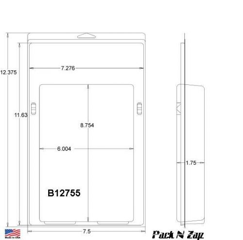 60 - 12.4&#034;h x 7.5&#034;w x 1.7&#034;th clamshell packaging clear plastic blister pack for sale