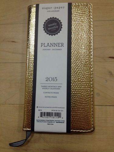 Sugar paper for target 2015 gold planner faux leather 6.25 x 3.25 inches for sale