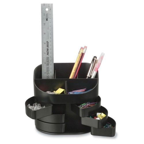 Black Double Supply Desk Organizer Multi Purpose Office 11 Compartments New