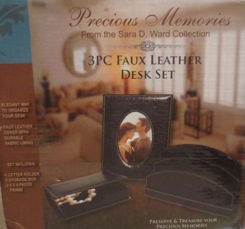 Precious Memories 3 Pc Faux Leather Desk Set