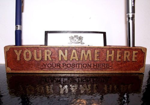 CUSTOM PERSONALIZED DESK NAMEPLATE OFFICE NAMEPLATE CARD HOLDER PEN HOLDER GIFT