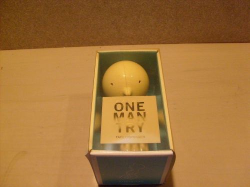 New in Box -- One Man Try Tape Dispenser - &#034;Mr. P&#034;  from Propaganda - Beige