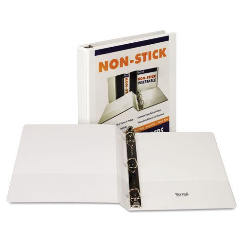 Nonstick D-Ring View Binder, 11 x 8-1/2, 1&#034; Capacity, White