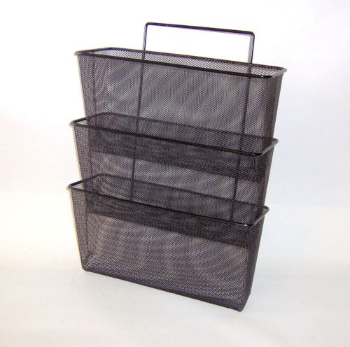 Mesh/Wire 3-Pocket Wall File Organizer - 12 5/8&#034; x 16 3/4&#034; - VERY NICE