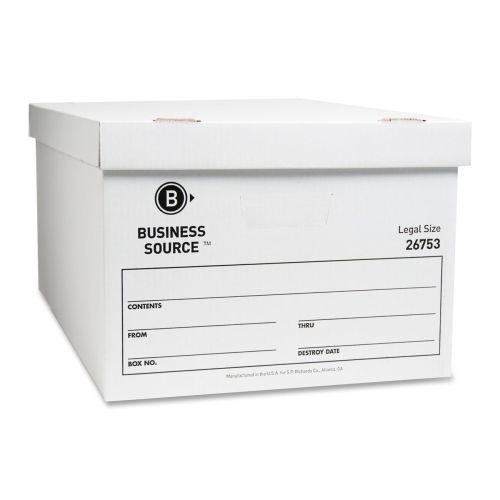 Business Source File Storage Box - 12/CARTON -10&#034;Hx15&#034;Wx24&#034;D  -White- BSN26753