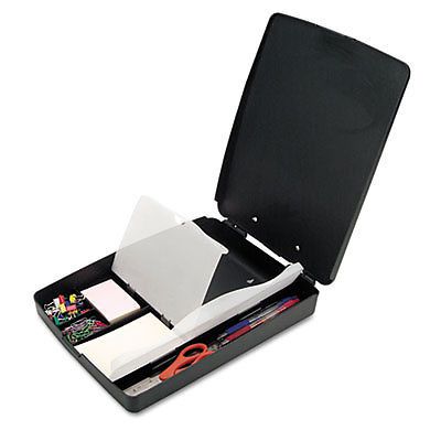 Extra Storage/Supply Clipboard Box, 1&#034; Capacity, 8 1/2 x 11, Charcoal