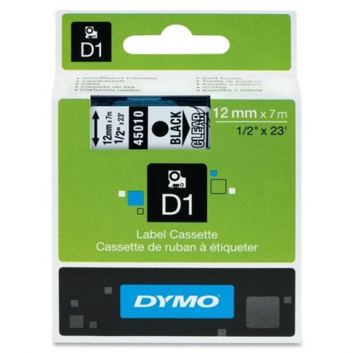 DYMO 45010 LABEL, BLACK PRINT/CLEAR TAPE,