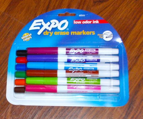 Expo Low Odor Dry Erase Pen Style Markers, 12 Colored Markers (86603) Fine Tip