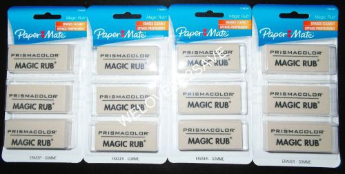 12 PAPER MATE PRISMACOLOR MAGIC RUB ERASERS (4 PACKS), NEW, 1794294