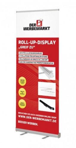 Roll Up Display 85 x 200 cm - HD-Druck in 1.200 dpi, INKLUSIVE VERSAND