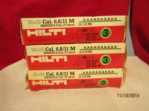 Hilti #3 GREEN Shot .27 Cal Strip Loads  3 BOXES =300 LOADS