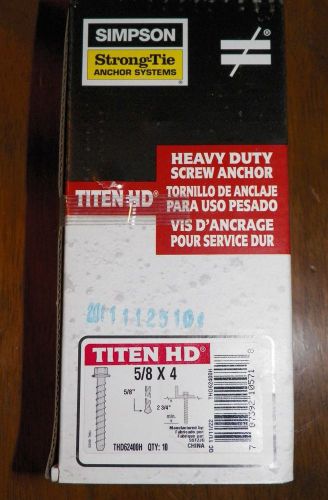 Simpson strong tie thd62400h titen hd concrete screw anchor zinc 5/8x4 for sale