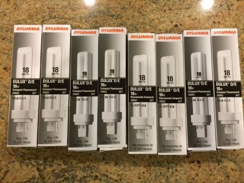 Sylvania 18 Watt Flourescent Light Bulb New 4 Pin LOT of 8