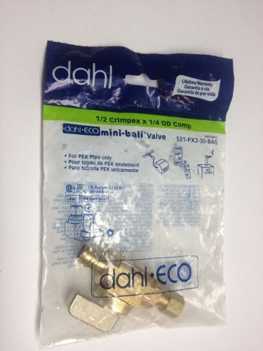 DAHL BROTHERS CANADA 521-PX3-30-BAG VALVE 1/2CRIMPEX X 1/4OD Comp-FREE SHIPPING
