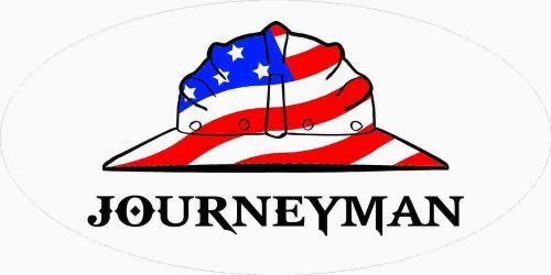 3 - Journeyman US Flag Hard Hat Union Oilfield Tool Box Helmet Sticker H394